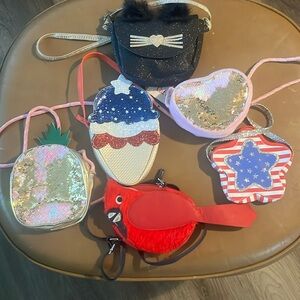 Toddler/mini purses lot of 6 pineapple star cat cardinal ice cream~